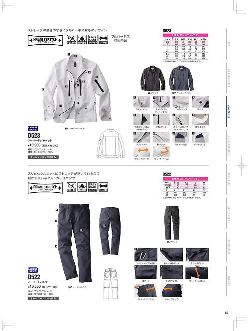 NAKATUKA CALJAC,D522 アーマードパンツの写真は2026最新オンラインカタログ52ページに掲載されています。