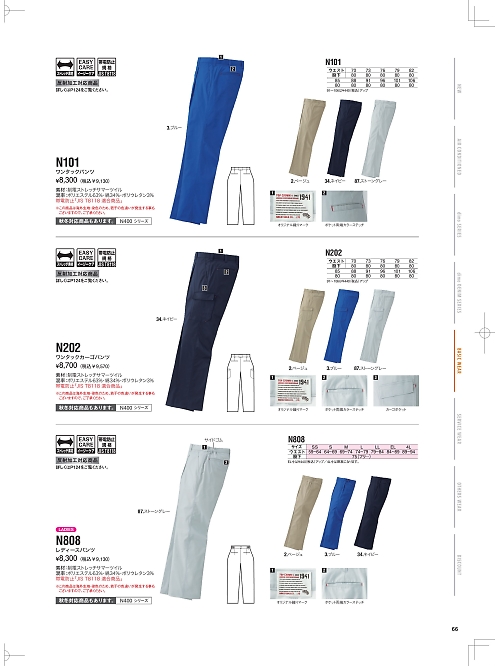 NAKATUKA CALJAC,N202,カーゴパンツの写真は2026最新のオンラインカタログの66ページに掲載されています。