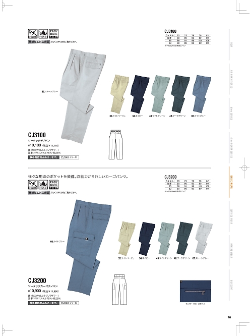 NAKATUKA CALJAC,CJ3200,カ-ゴチノパンの写真は2026最新のオンラインカタログの70ページに掲載されています。