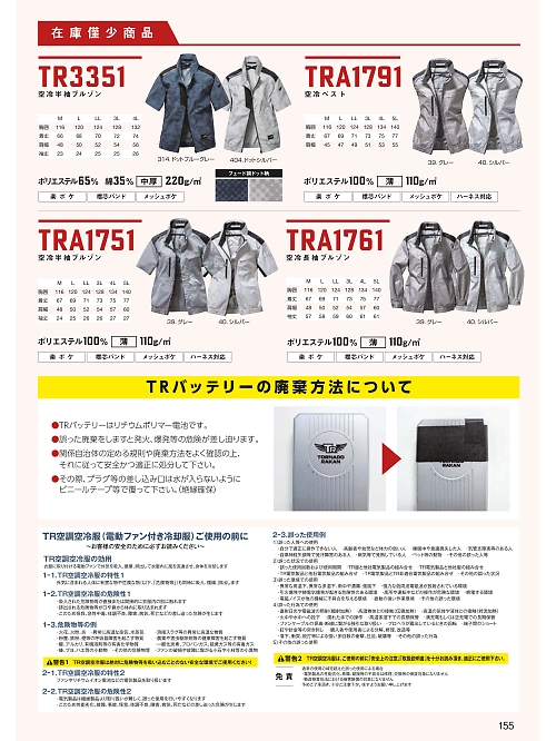 日新被服（ＲＡＫＡＮ）,TRA1791,ベスト(空調服)の写真は2026最新カタログ155ページに掲載されています。