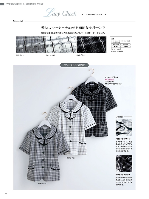 Pieds ピエ(アイトスの事務服),HCL6020,オーバーブラウスの写真は2026最新のオンラインカタログの79ページに掲載されています。