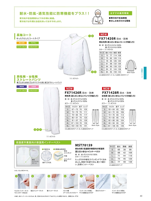 サンエス SUN-S,FX71426R,男性用混入だいきらいパンツの写真は2026最新カタログ40ページに掲載されています。