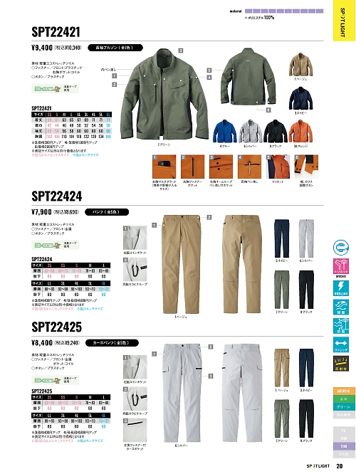 サンエス SUN-S,SPT22421,長袖ブルゾンの写真は2025-26最新カタログ20ページに掲載されています。