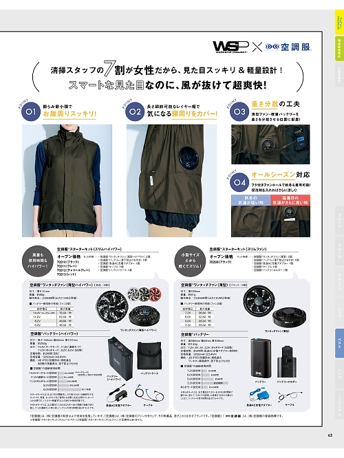 セロリー Selery ifory SKITTO,70200,ベスト用ファンセット(SKNA301)の写真は2025最新カタログ43ページに掲載されています。