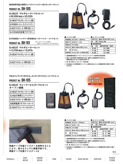 シンメン BigRun,SH101,S-HEATマルチヒーターセットの写真は2022-23最新カタログ12ページに掲載されています。