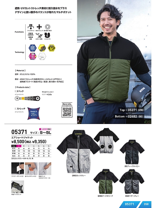 シンメン BigRun,05371,エアショートジャケットの写真は2025最新カタログ58ページに掲載されています。