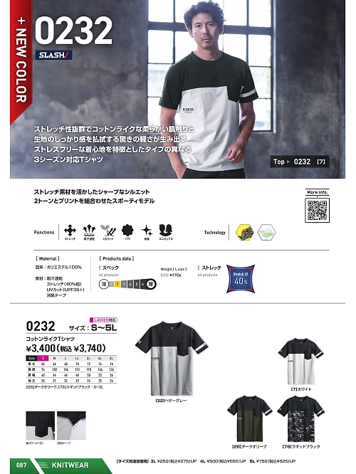 シンメン BigRun,0232,コットンライクTシャツの写真は2025最新カタログ87ページに掲載されています。