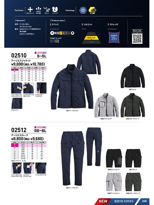 シンメン BigRun,02510 アーリエスジャケットの写真は2025-26最新オンラインカタログ8ページに掲載されています。