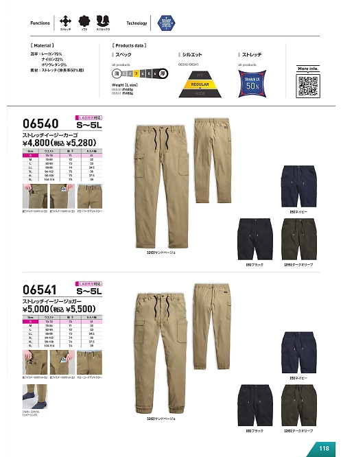 シンメン BigRun,06541 ジョガーパンツの写真は2026最新オンラインカタログ118ページに掲載されています。