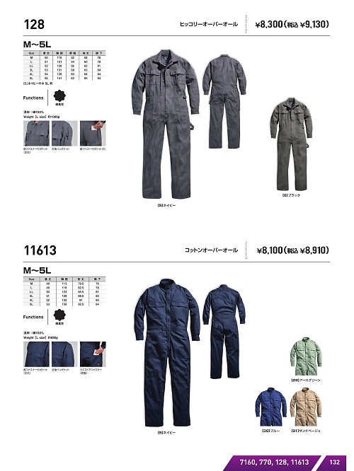 シンメン BigRun,128,ヒッコリー円管服(ツナギ)の写真は2026最新のオンラインカタログの132ページに掲載されています。