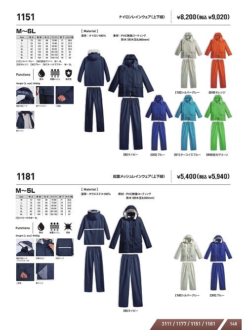 シンメン BigRun,1151,レインスーツの写真は2026最新カタログ148ページに掲載されています。