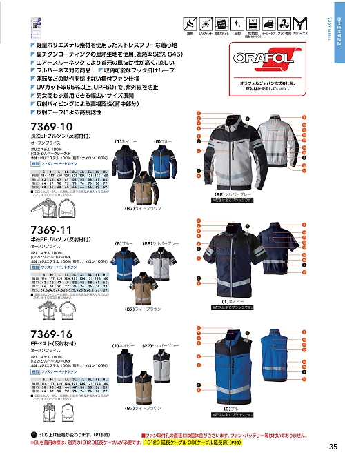 ＳＯＷＡ(桑和),7369-11 半袖EFブルゾン(空調服)の写真は2026最新オンラインカタログ35ページに掲載されています。