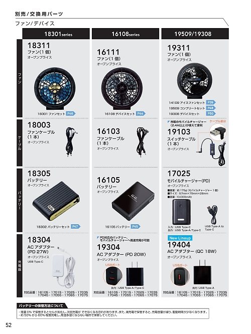 ＳＯＷＡ(桑和),19404,ACアダプター(QC18W)の写真は2026最新カタログ52ページに掲載されています。