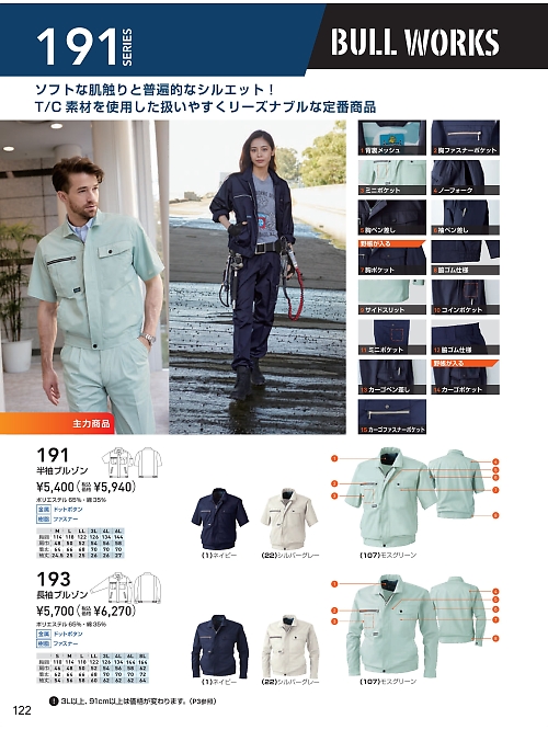 ＳＯＷＡ(桑和),193,長袖ブルゾンの写真は2026最新のオンラインカタログの122ページに掲載されています。