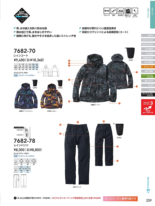 ＳＯＷＡ(桑和),7682-70 レインパーカーの写真は2026最新オンラインカタログ259ページに掲載されています。