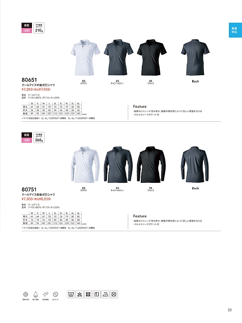 TSデザイン TS DESIGN [藤和],80651 半袖ポロシャツの写真は2026最新オンラインカタログ33ページに掲載されています。