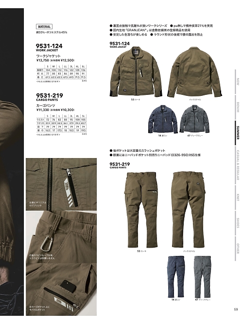 寅壱(TORA style),9531-124,ワークジャケットの写真は2024最新カタログ59ページに掲載されています。