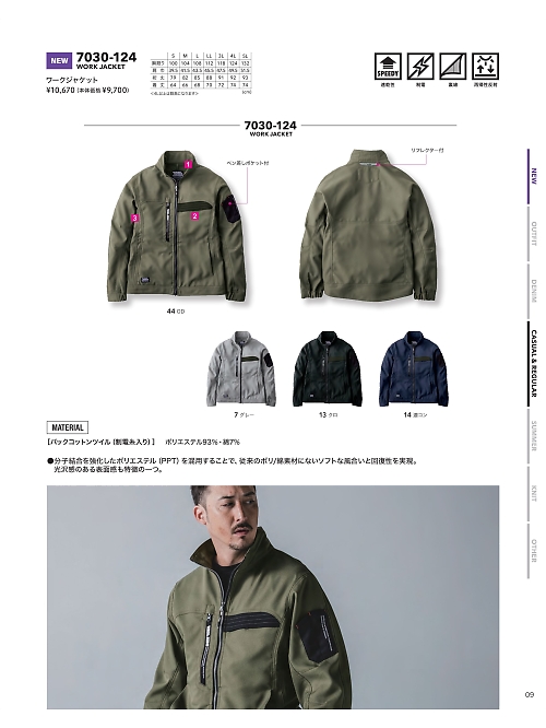 寅壱(TORA style),7030-124,ワークジャケットの写真は2025-26最新カタログ9ページに掲載されています。