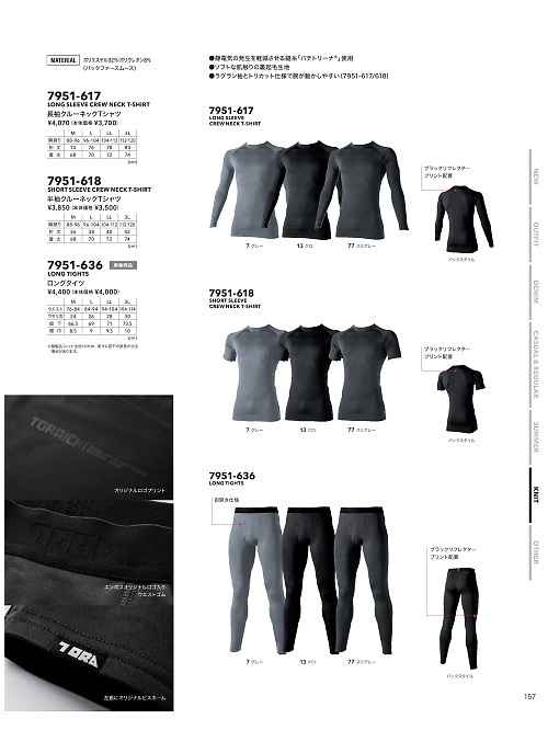 寅壱(TORA style),7951-636 ロングタイツの写真は2025-26最新オンラインカタログ157ページに掲載されています。