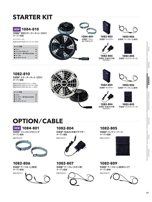 寅壱(TORA style),1082-806,上着用ケーブルCB25311の写真は2026最新カタログ89ページに掲載されています。