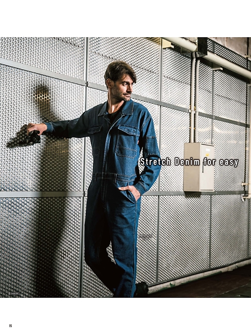 山田辰 DICKIES WORK　AUTO-BI THEMAN,25010,高機能つなぎ服の写真は2025-26最新カタログ15ページに掲載されています。