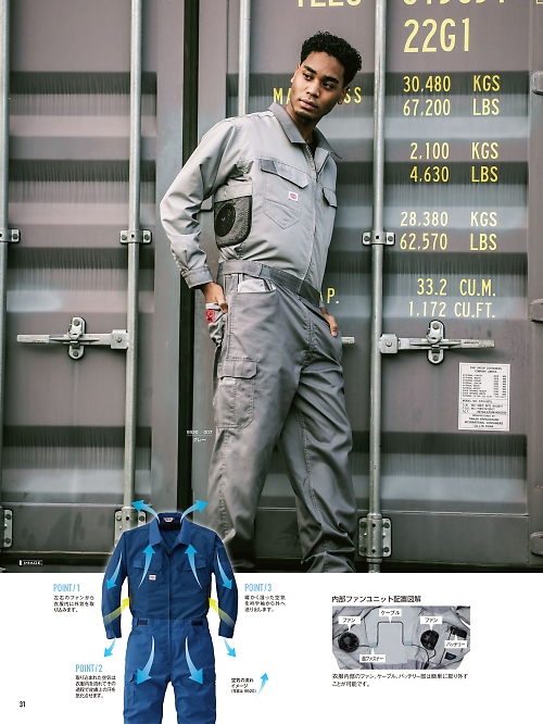 山田辰 DICKIES WORK　AUTO-BI THEMAN,9920,長袖ツナギ(空調服)の写真は2026最新カタログ31ページに掲載されています。