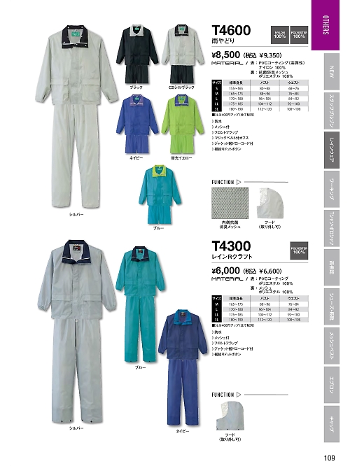 ヤマタカ Ｄｏｎ Yamataka,T4300,レインウェアの写真は2022最新カタログ109ページに掲載されています。