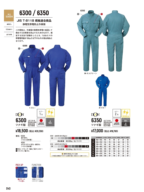ヤマタカ Ｄｏｎ Yamataka,6350 ツナギ服の写真は2026最新オンラインカタログ40ページに掲載されています。