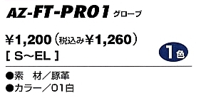 AZFTPR01 グローブのサイズ画像