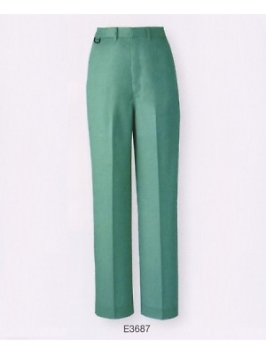 ユニフォーム37 E3687 女ノータックパンツ(エメラルドグ