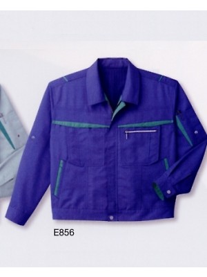 ユニフォーム6 E856 長袖ペアブルゾン(Lブルー)