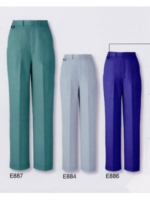 ユニフォーム38 E884 レディスパンツ(アースグリーン)