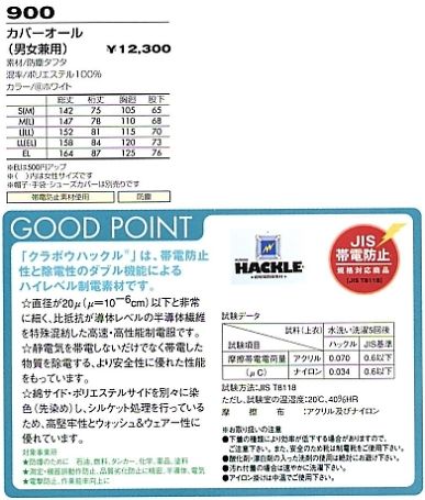 900K カバーオールのサイズ画像