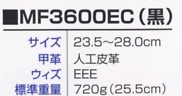 MF3600EC モアフィットスニーカー(黒)のサイズ画像