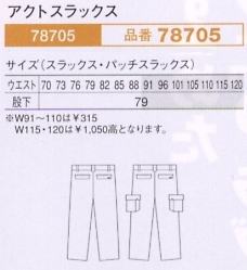 78705 アクトスラックスのサイズ画像