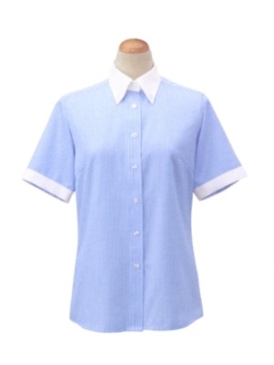 ユニフォーム500 S36091 半袖ブラウス(ブルー)