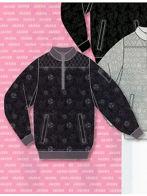 ユニフォーム25 1271 ハーフジッププリントヤッケ廃番