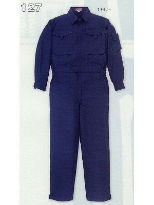 ユニフォーム23 127 綿ストレッチ円管服(廃番･ツナギ)