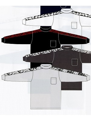 ユニフォーム469 438 プリント刺し子ハイネック廃番