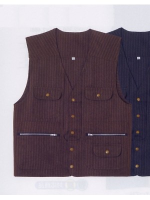 ユニフォーム206 9201 ストライプヘリンボンベスト