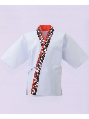 ユニフォーム8 4223-13 花格子衿白甚平