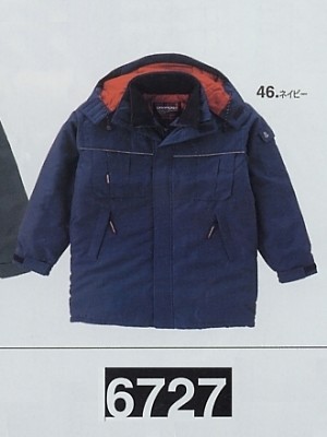 クリックで6727 コート(防寒)のオンラインカタログのページを表示します