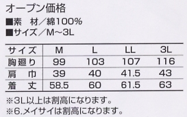 4441-611 アーミーベストのサイズ画像